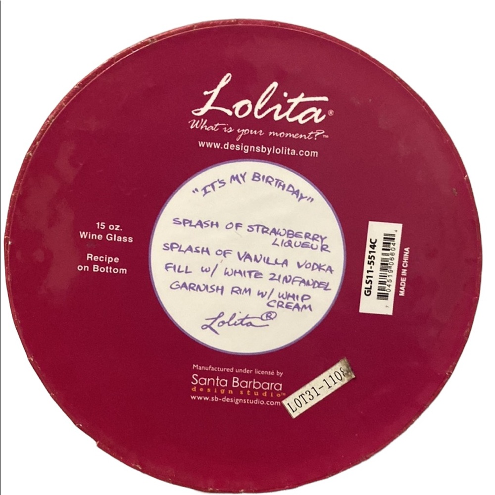 LOLITA hand painted wine glass “It’s My Birthday” - Picture 6 of 6
